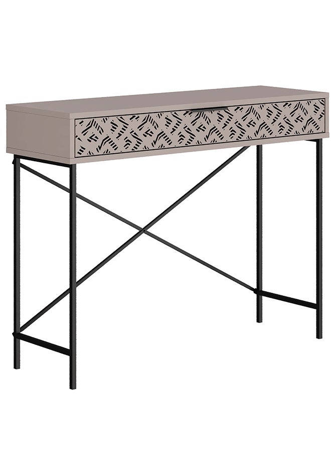 Mourah Home Heaton Console  Modern Sideboard With 1 Drawer And Metal Legs. Stylish Storage For Living Room Office Lounge And Hallway. Elegant Design  35.5X85.5X110 Cm Light Mocha  - Image 3