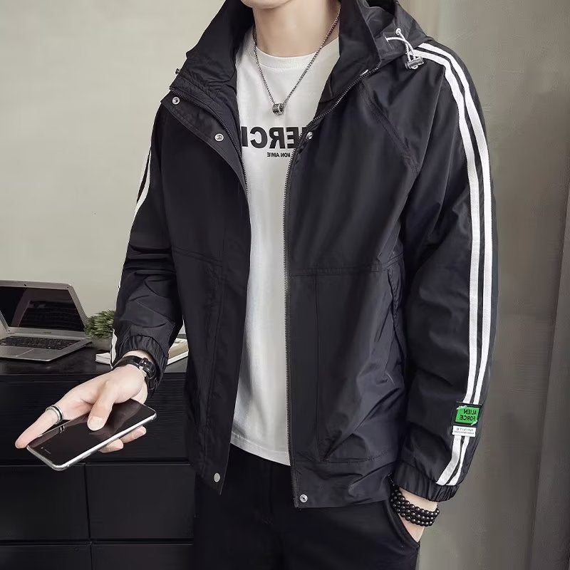 Trendy Slim Fit Mens Jacket Casual Workwear White - Image 2