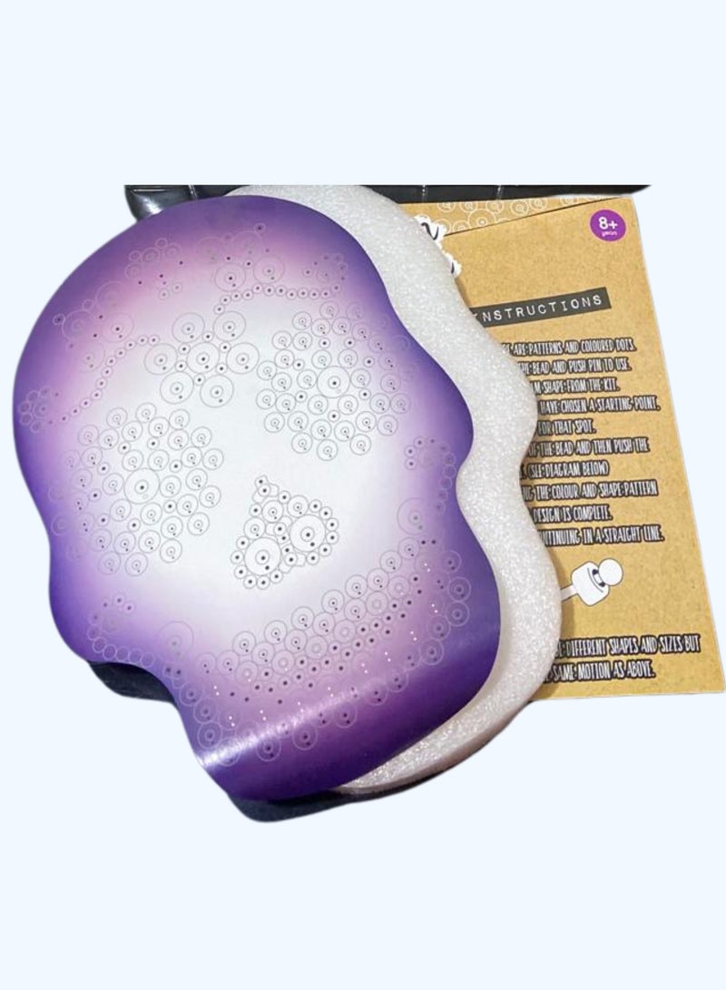 Joy & Learn Pik n Push DIY Skull Craft Kit, Art with Beads and Push Pins Multicolour for adult and kids - Image 2