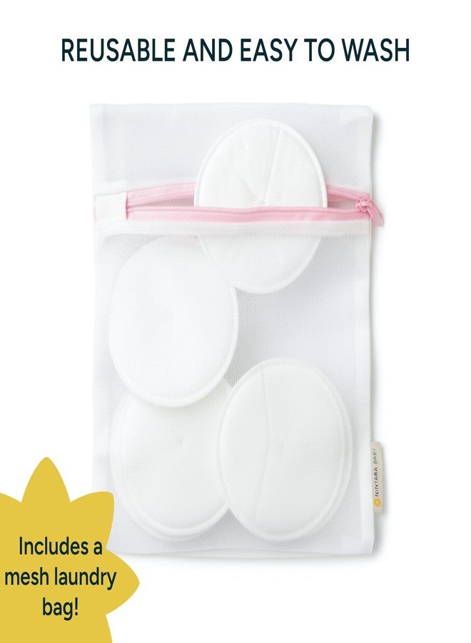 NINTARABABY Nintara Baby Reusable Nursing Pads - Soft & Absorbent Breast Pads, Bamboo Viscose Blend, Contoured Fit, Leak-Resistant, Pack of 6 with Laundry Bag - Image 4