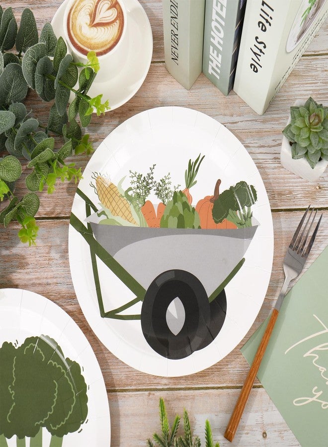 Whaline Locally Grown Baby Shower Paper Plates Vegetable Theme Disposable Plate Farmer Market Dinnerware Plate 9 Inch for Party Supplies Table Decor, 24Pcs - Image 4