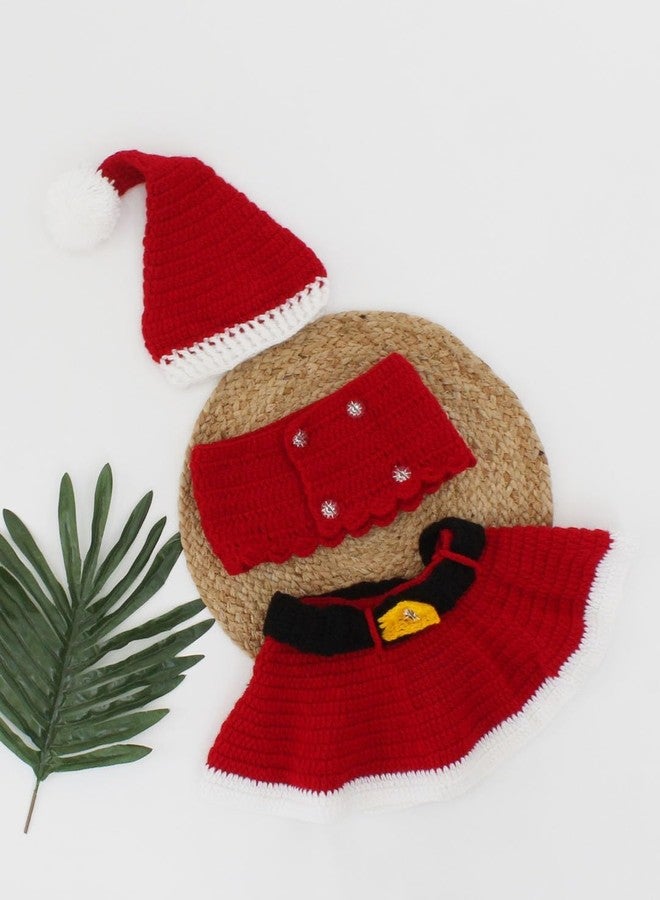 BTfash Kids Santa Style Photography Prop Set with Cap, Pack of 1 (Red)