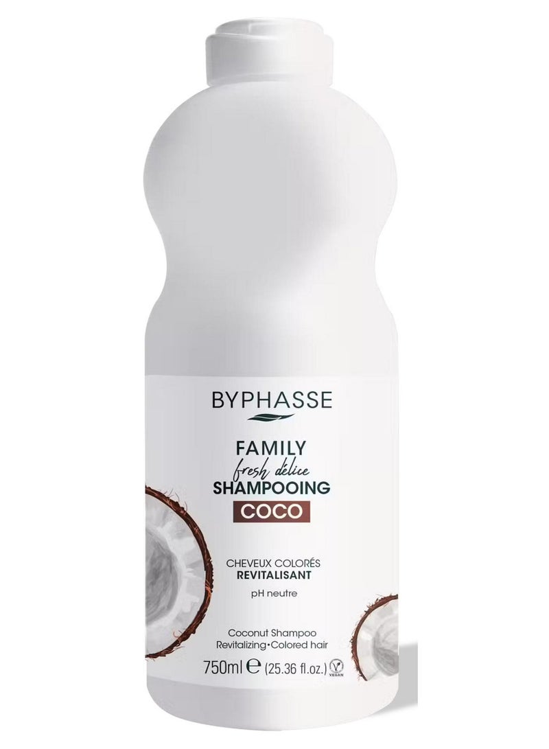 BYPHASSE Family Fresh Delice Shampoo With Coconut 750 ML - Image 1