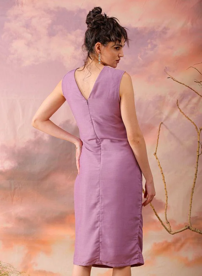 مرفوعة Women Fitted Casual Solid Sheath Dress