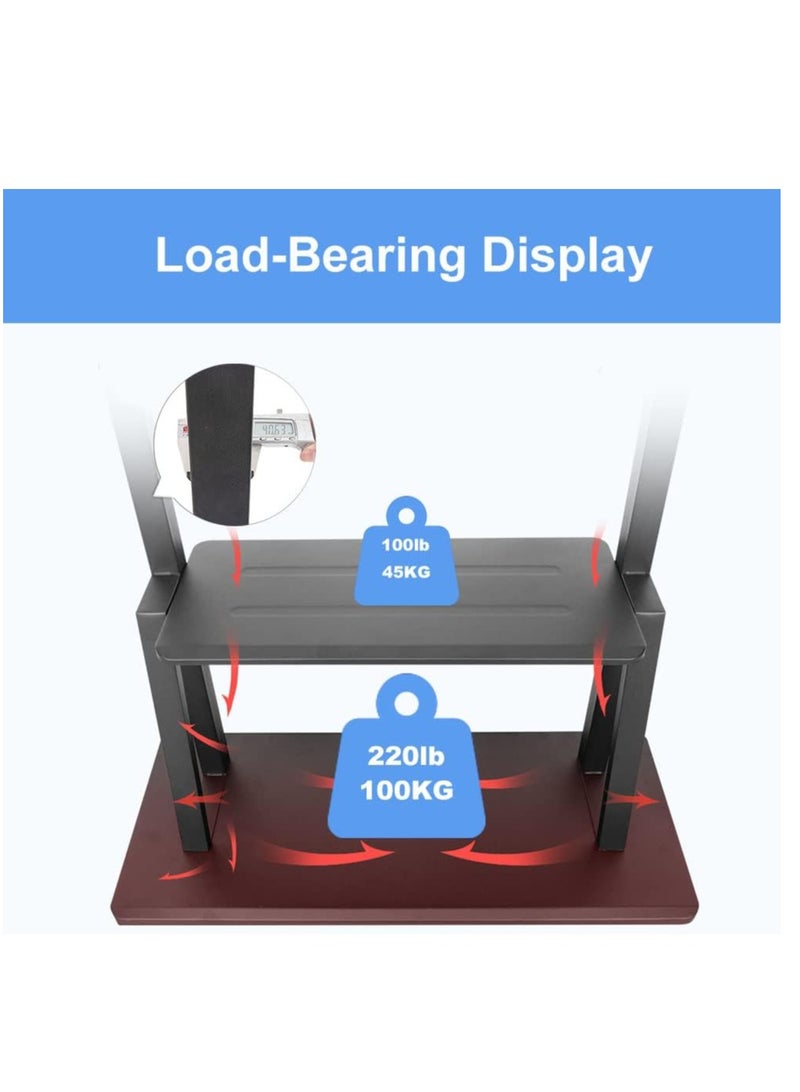 Mobile TV Stand, Rolling TV Cart on Wheels, Height Adjustable, Heavy-Duty Floor Stand Base for 32-70 Inch LCD/LED/OLED Flat Panel Screens, Holds up to 100lbs with Shelf - Image 2