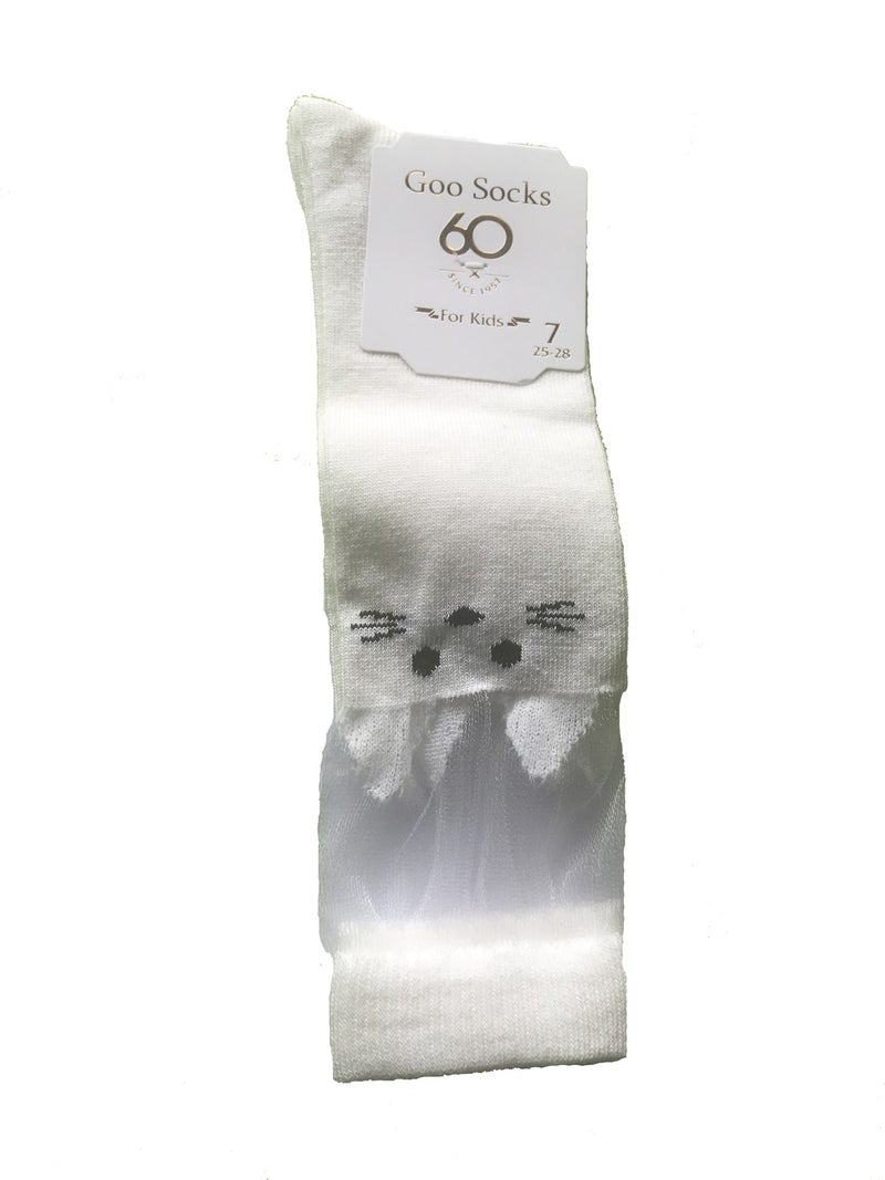 Goo Socks 12 زوج من الجوارب البيضاء للأطفال فوق الركبة 