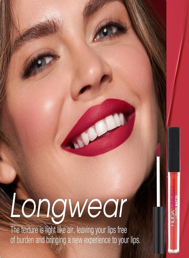 HUDACRUSH Huda Crush Beauty Pack Of 12Pcs Matte Liquid Lipstick Makeup Set, Long-Lasting Ultra Smooth Waterproof Multicolor Velvety Lips Gloss Make Up Gift Set For Girls - Image 2