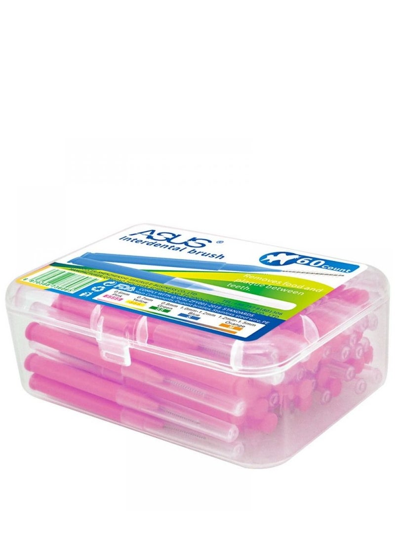 RTYY 60Pcs 0.6mm Interdental Brushes Pink - Image 2