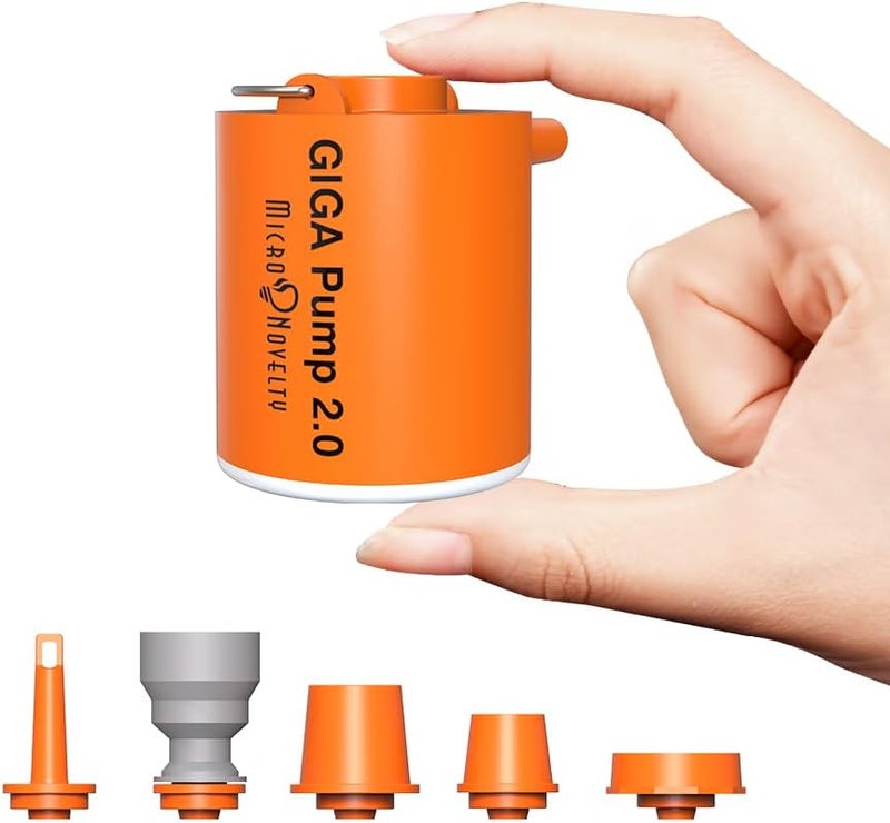 GIGA PUMP Portable Air Pump for Inflatables, Ultra-Light 2.8oz Rechargeable Mini Air Mattress Pump with Camping Light, Inflate Deflate for Air Mattress,Pool Floats, Vacuum Storage Bags - Image 1