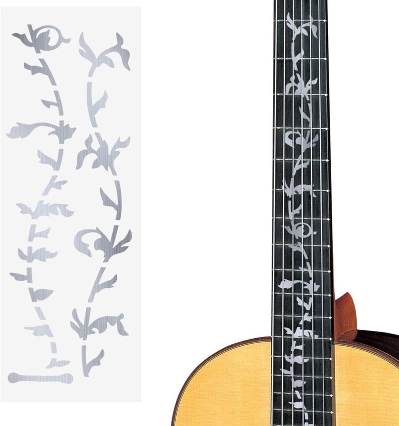 comfrt Guitar Neck Fretboard Decals Stickers Fret Inlay Sticker Fretboard Inlay Decals for Guitars Bass (Tree of Life Silver Style) Guitar Decals - Image 4