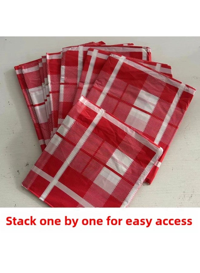 Disposable Plaid Tablecloth Thickened Plastic Dabai Hotel Dining Table Cloth Picnic Mat Rectangular Round Table Printing Table-color:Thickened Black And White Grid [single Stack]-Specifications:160cm*160cm [1 Pack Of 10 Sheets]