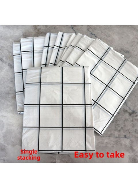 Disposable Plaid Tablecloth Thickened Plastic Dabai Hotel Dining Table Cloth Picnic Mat Rectangular Round Table Printing Table-color:Thickened Black And White Grid [single Stack]-Specifications:160cm*160cm [1 Pack Of 10 Sheets]