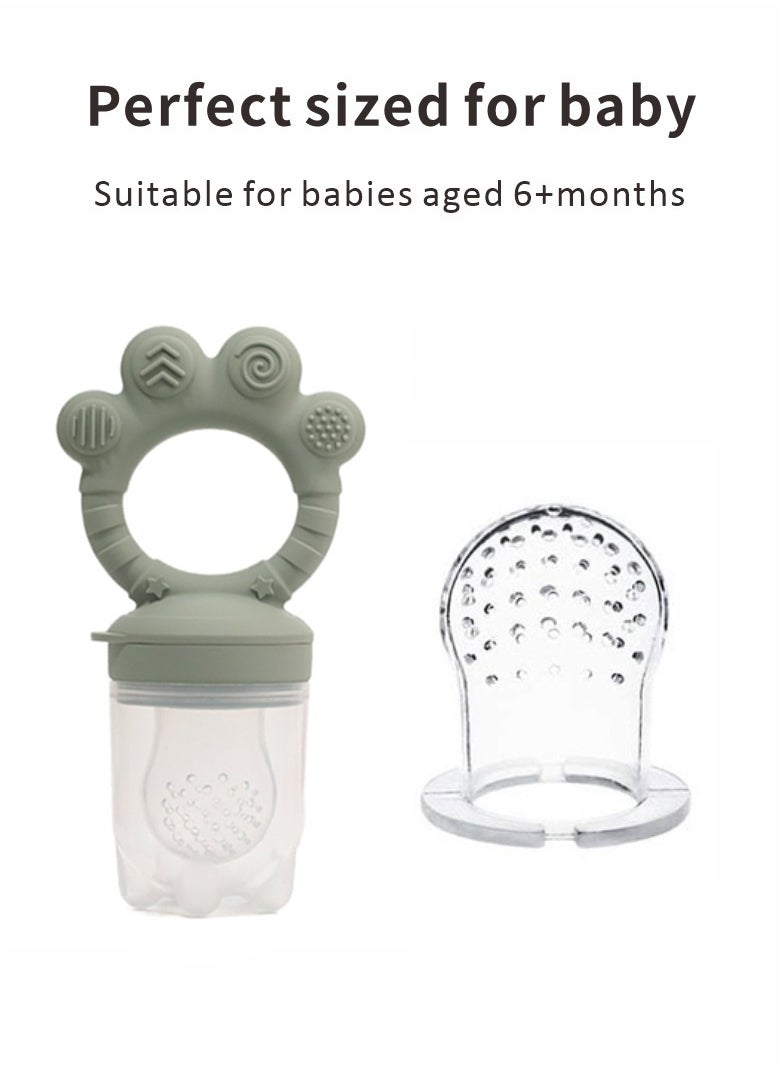 HieerBus - Baby Fresh Food And Fruit Feeding Pacifier,silicone baby teether toy,6+ Months, (green) - Image 1