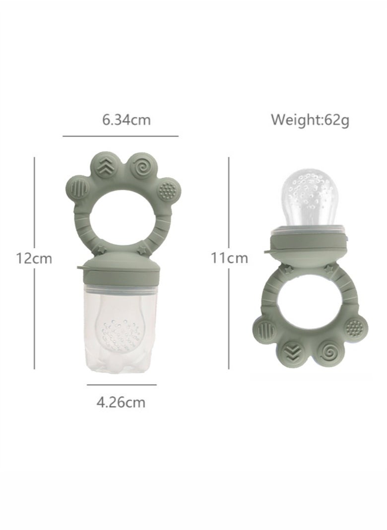 HieerBus - Baby Fresh Food And Fruit Feeding Pacifier,silicone baby teether toy,6+ Months, (green) - Image 1