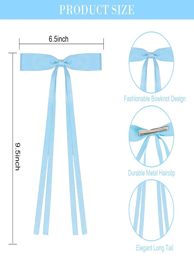 AMCAMI 4 pcs bow hair clips for women and 6 small ribbon hair clips set hair bows for women hair bows for hair accessories for girls hair ribbon alligator hair clips - Image 3