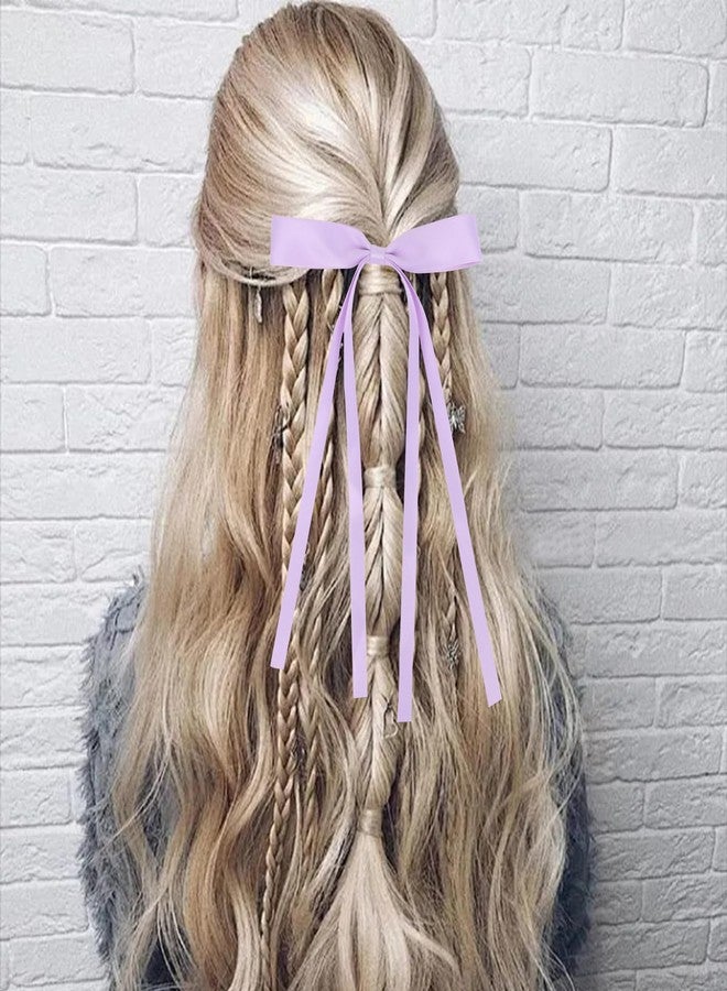 AMCAMI 4 pcs bow hair clips for women and 6 small ribbon hair clips set hair bows for women hair bows for hair accessories for girls hair ribbon alligator hair clips - Image 4