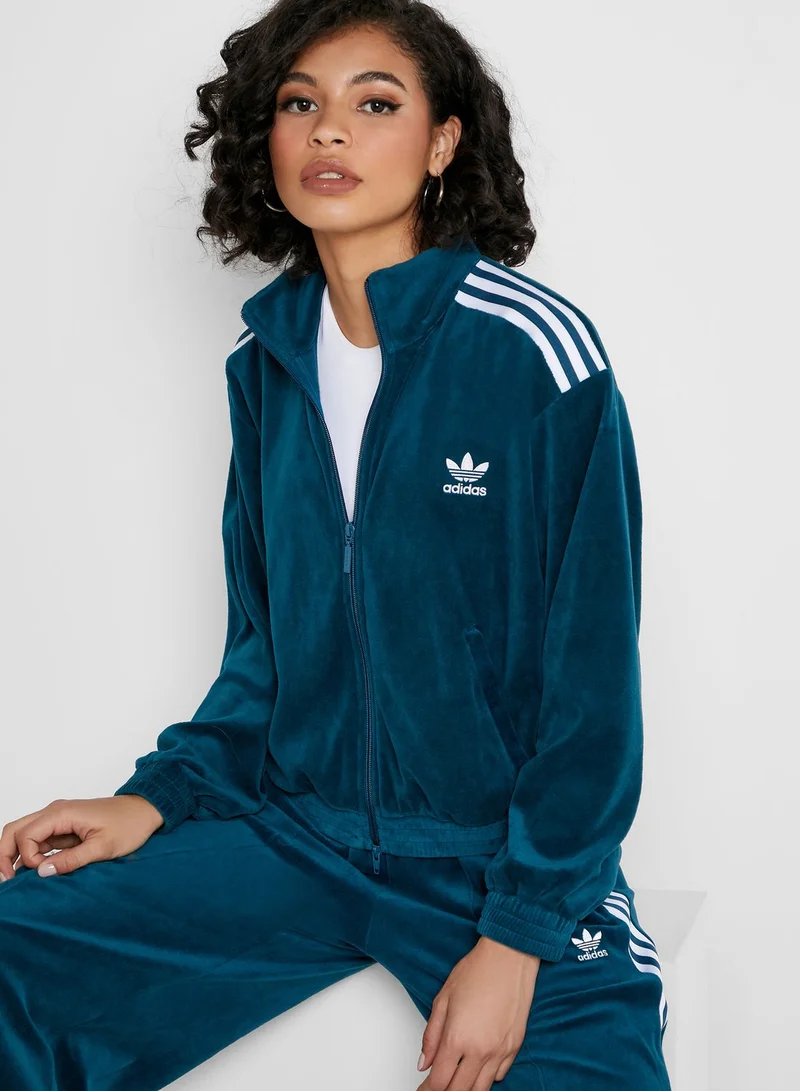 adidas Originals 3 Stripe Velvet Track Jacket