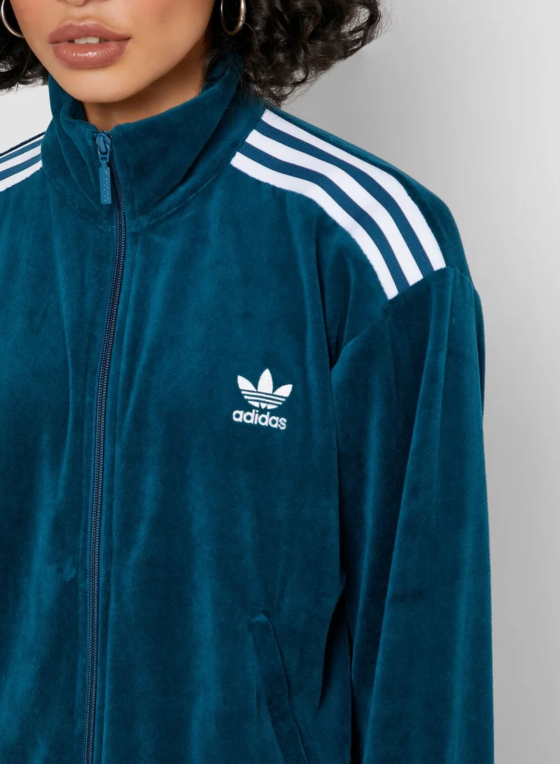 adidas Originals 3 Stripe Velvet Track Jacket