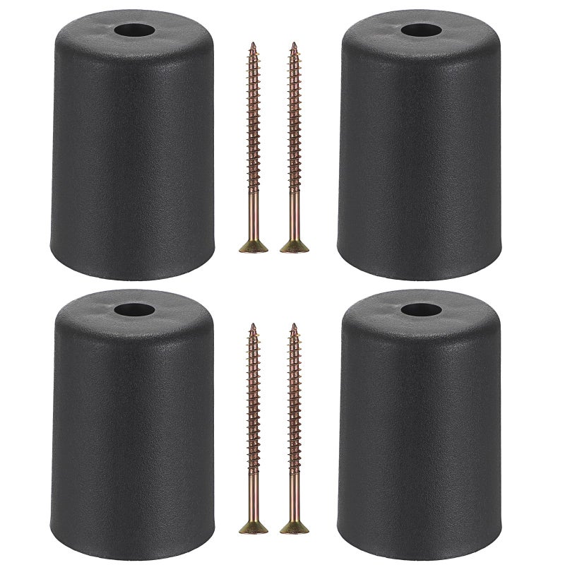 Ownmy 4Pcs 3 Inch Plastic Furniture Legs Screw-In Plastic Sofa Legs Couch Legs Couch Feet Replacement Kit, Plastic Furniture Corner Legs Cylinder Chair Legs Coffee Table Legs Cabinet Legs Bed Risers - Image 1
