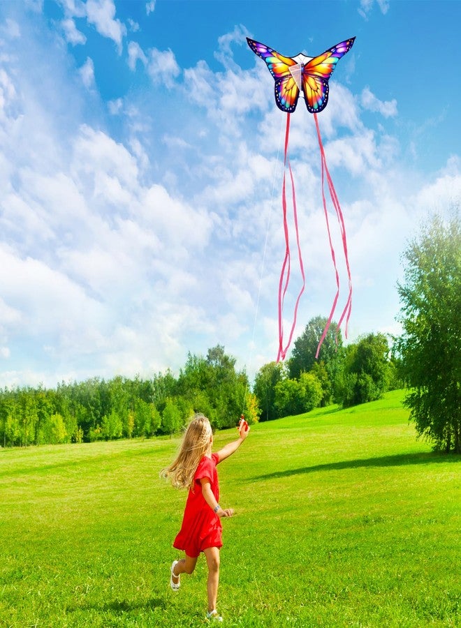 Xida Kite 2 Pack Colorful Butterfly Kites for Kids & Adults, Easy to Fly Kites with Handle & String, Durable Outdoor Kite for Beach, Park, and Festivals - Includes Storage Bag, for Family Fun - Image 4