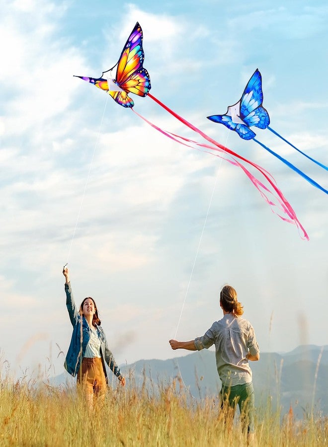 Xida Kite 2 Pack Colorful Butterfly Kites for Kids & Adults, Easy to Fly Kites with Handle & String, Durable Outdoor Kite for Beach, Park, and Festivals - Includes Storage Bag, for Family Fun - Image 3