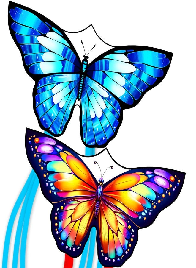 Xida Kite 2 Pack Colorful Butterfly Kites for Kids & Adults, Easy to Fly Kites with Handle & String, Durable Outdoor Kite for Beach, Park, and Festivals - Includes Storage Bag, for Family Fun - Image 1