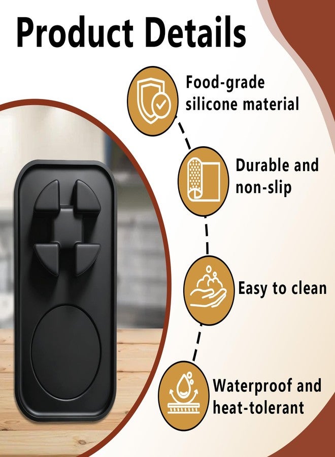 Kamrexi Tamping Mat Compatible with Ninja Luxe Cafe Espresso Machine ES601 ES701, Black Food Grade Silicone Coffee Grinder Bracket, Non-slip and Durable - Image 4