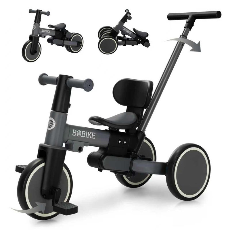 Bobike 5in1 Tricycle for Toddlers 18 Months to 5 Years Old Toddler Bike Kids Tricycle with Push Handle and Backrest Toddler Balance Bike with Easy Assembly for Boys and Girls Purple - Image 2