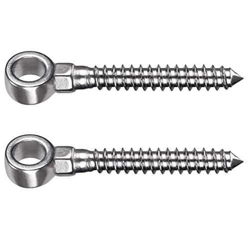 Insaga 304 Stainless Steel Gate Hinges for Wooden Fences, One-Piece Gate Hinge Eye for Wooden Farm Gate Hinge, Heavy Duty Gate Hinges with Hole Dia 5/8'' (2Pcs, M12) - Image 1