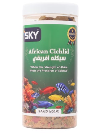 رقائق سكاي سيكليد افريقي 1600 مل - طعام قشور يومي لأسماك الملاوي والتنجانيقا، غني بالسبيرولينا لتعزيز الألوان الزرقاء والصفراء ودعم الهضم - pzsku/ZEEBF55C8E6AA541BD772Z/45/1757992238/fbf4aed1-1cb4-492b-b369-ee39ac4f868c