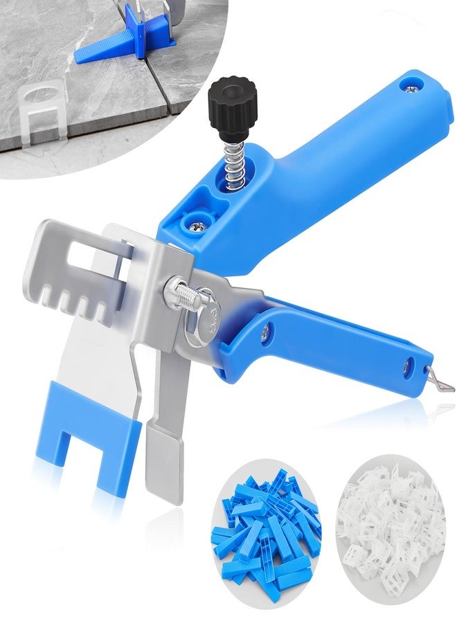 Saker Tile Leveling System 1/8 Inch with Tile Plier, 500pcs Tile Leveler Spacers Clips and 100pcs Reusable Wedges for Wall/Floor Tile Adjustment, Tile Tools Set for Ceramic Tile Stone Installation - Image 1