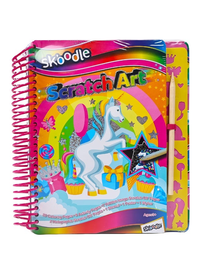SKOODLE Unicorn Scratch Art with Scraper| Art & Craft Kit | Mess Free Activity| Learning Toy For Kids | Age 3+ - Image 1