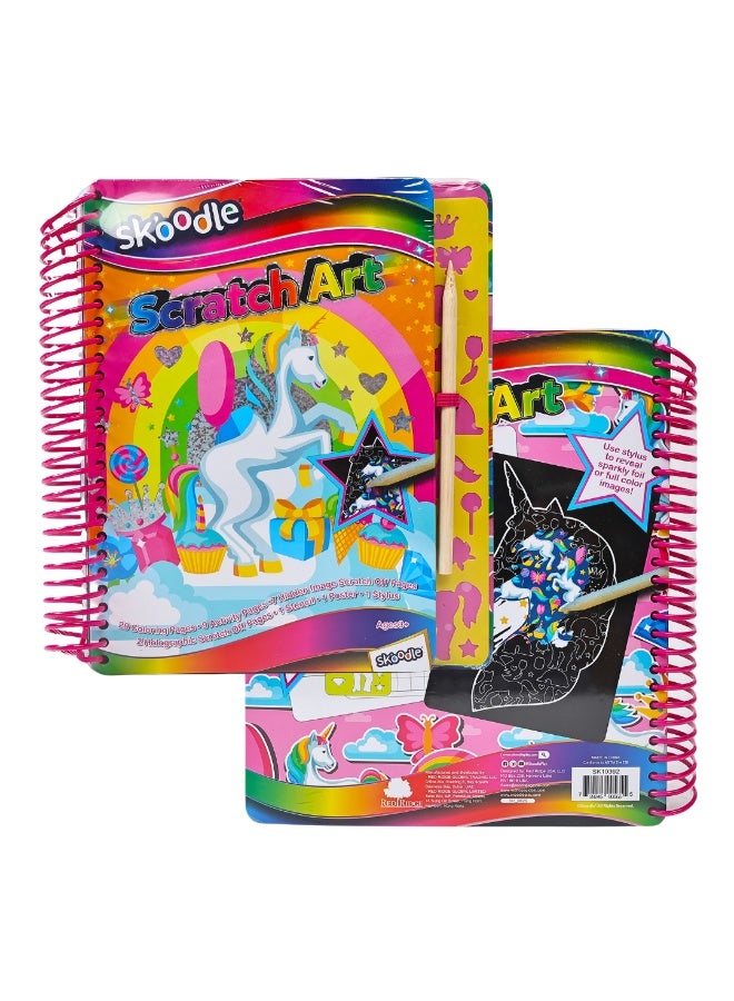 SKOODLE Unicorn Scratch Art with Scraper| Art & Craft Kit | Mess Free Activity| Learning Toy For Kids | Age 3+ - Image 4