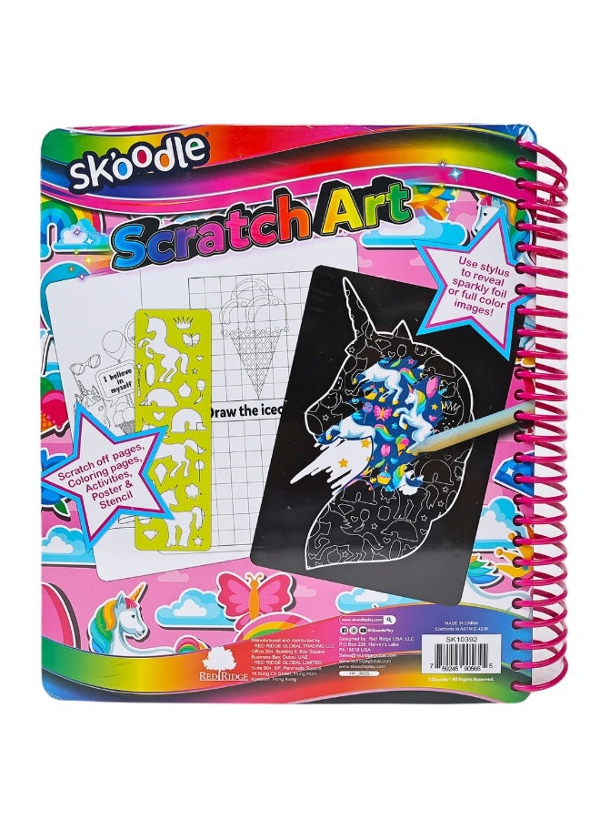 SKOODLE Unicorn Scratch Art with Scraper| Art & Craft Kit | Mess Free Activity| Learning Toy For Kids | Age 3+ - Image 2