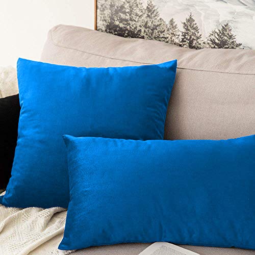 Khooti Rectangular Velvet Cushion Cover, 17x27 | Bondi Blue | Pack of 2 | Solid Plain Soft & Smooth, Decorative Cushion Covers for Living Room, Bedroom, Couches, Chairs, Sofas, Beds & Home Decor - Image 4