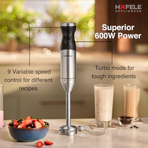 Hafele Chromatic Hand Blender, 9 Variable Speed Control Functions, Rapid Turbo Mode Technology, Stainless Steel, Low Noise,100% Copper Motor, 600 Watts - Image 4
