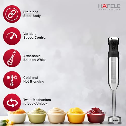 Hafele Chromatic Hand Blender, 9 Variable Speed Control Functions, Rapid Turbo Mode Technology, Stainless Steel, Low Noise,100% Copper Motor, 600 Watts - Image 5