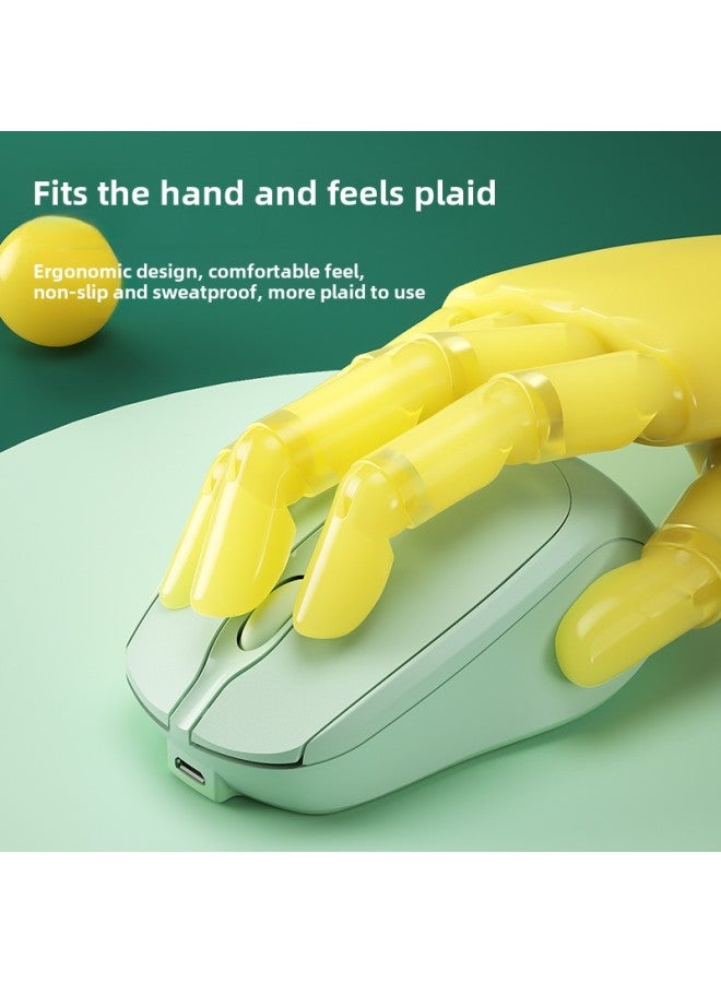 Laptop Universal Wireless Bluetooth Mouse Rechargeable Dual-Mode Mute Girl Office Mouse Silent Unlimited-Specifications:Official Standard Configuration [lake Green] Battery Version + 2.4g Wireless Version★The Key Has A Sound★Bring Your Own Battery  - Image 2