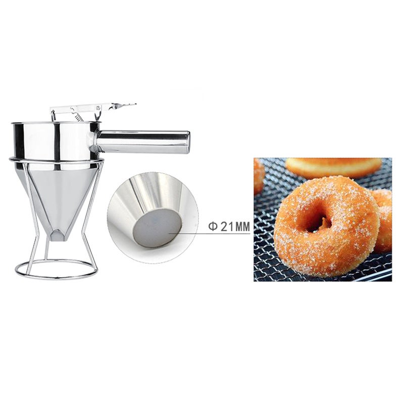 Stainless Steel Tapered Octopus Meatball Making Funnel Household Manual Chocolate Sauce Baking Tool Set With Seat - Image 4
