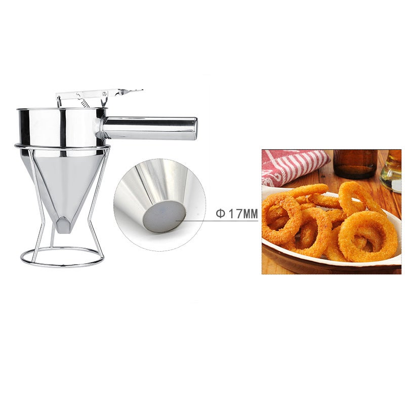 Stainless Steel Tapered Octopus Meatball Making Funnel Household Manual Chocolate Sauce Baking Tool Set With Seat - Image 5
