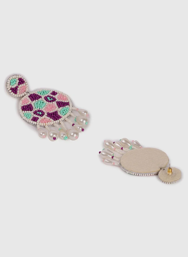 Sohi  White & Blue Beaded Artificial Jewellery Set for Women | Best Price UAE