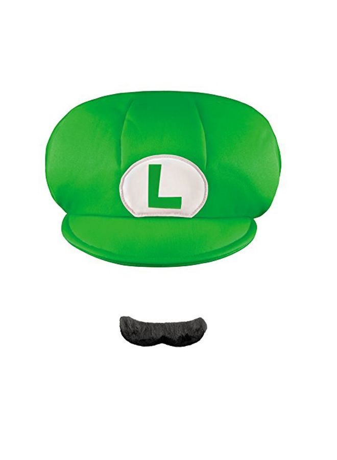 NIBEMINENT Nintendo Super Mario Brothers Luigi Hat And Mustache - Image 1
