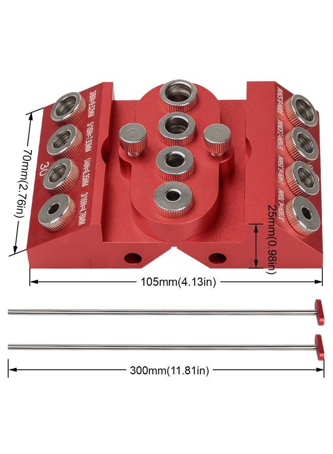 Toolcool 30 45 90 Degree Angle Drill Guide Jig Drill Block for Straight Angled Holes with Detachable Drill Bushings Positioning Bar - Image 3