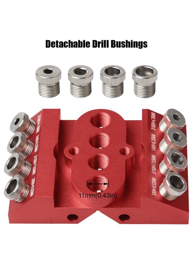Toolcool 30 45 90 Degree Angle Drill Guide Jig Drill Block for Straight Angled Holes with Detachable Drill Bushings Positioning Bar - Image 4