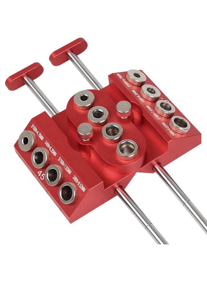 Toolcool 30 45 90 Degree Angle Drill Guide Jig Drill Block for Straight Angled Holes with Detachable Drill Bushings Positioning Bar - Image 1