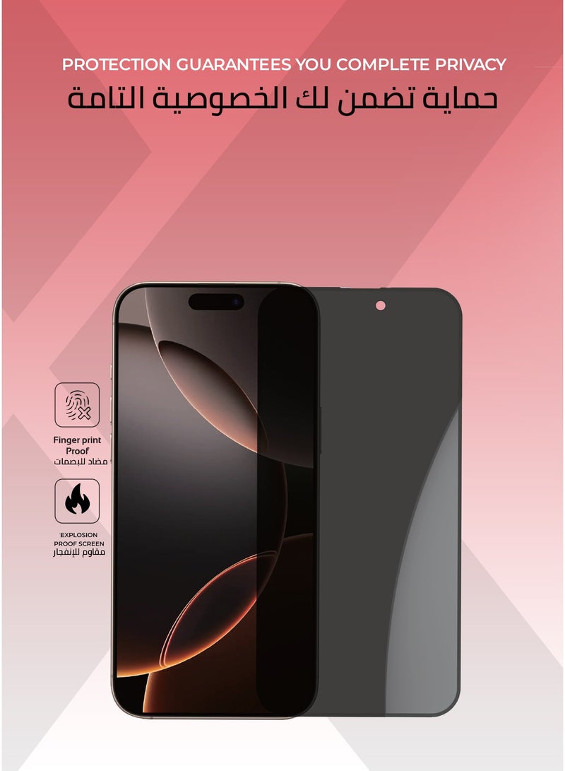 Xonda Elite 3-in-1 protection package for iphone 16  Pro Max - anti-yellowing transparent MagSafe cover, shatter-resistant privacy screen protection, high-definition camera lens protection. - Image 2