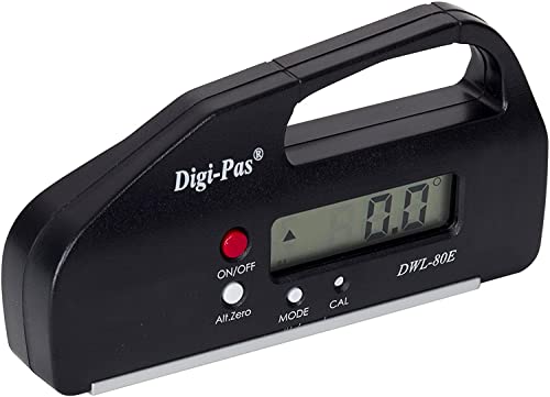 Digi-Pas مستوى رقمي بحجم الجيب DigiPas DWL80E، مقياس زاوية إلكتروني، منقلة، كاشف زاوية، مقياس ميل، 0.1°، 4 بوصة، أسود - Image 5