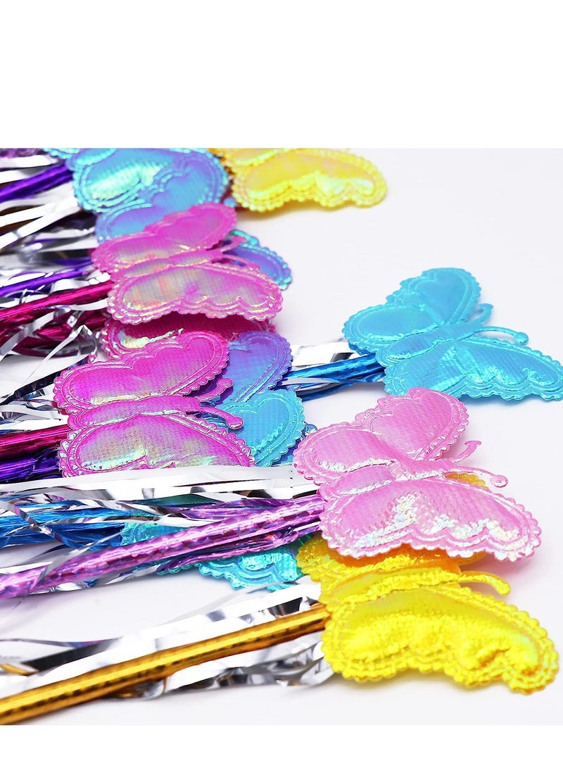 Zikra Butterfly Decor Fairy Stick Party Supplies Fairy Princess Wand Colorful Party Photo Props Birthday Party Decoration Baby Shower Decor Tea Party Favor Garden Party Favors Decor (Style 5-10PCS) - Image 5