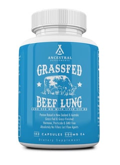 Grass Fed Beef Lung   Supports Lung, Respiratory, Vascular, and Circulatory Health, Non-GMO, 180 Caps