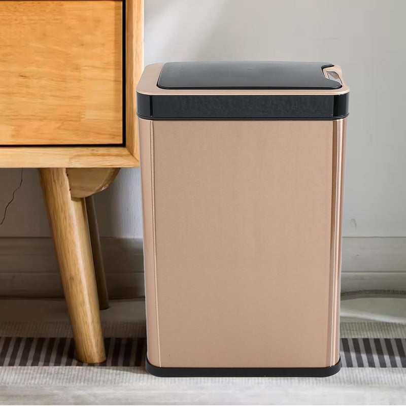 Kuber Industries 20L Stainless Steel Automatic Touchless Motion Sensor Dustbin Quick Open Soft Close Lid Garbage Bin for Kitchen Bathroom Indoor Outdoor Trash Can - Image 1